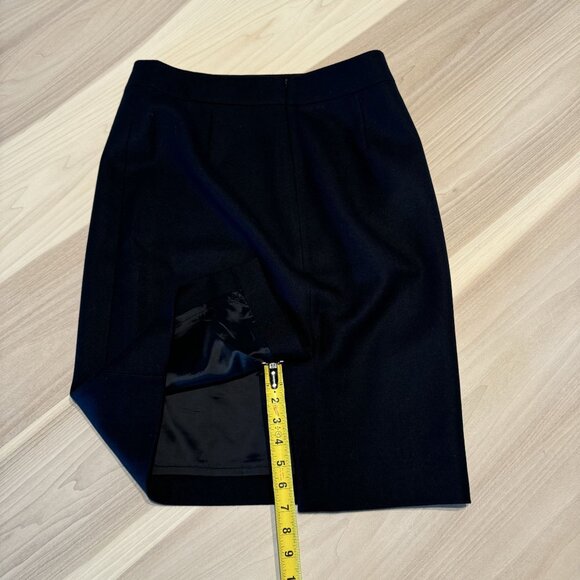 J.Crew No. 2 Pencil Black 100% Wool Vented Back Skirt Women's 12 - Picture 6 of 6